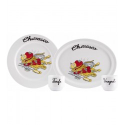 Jogo 9 Peças Para Churrasco Porcelana Schmidt
